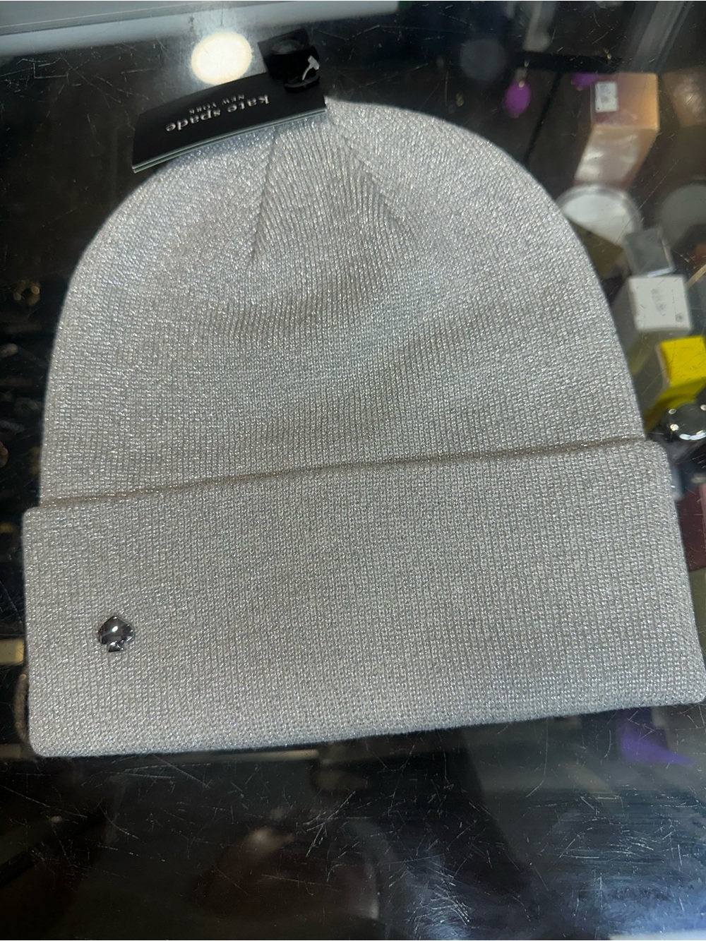 Kate Spade Women's Metallic Silver Beanie NWT